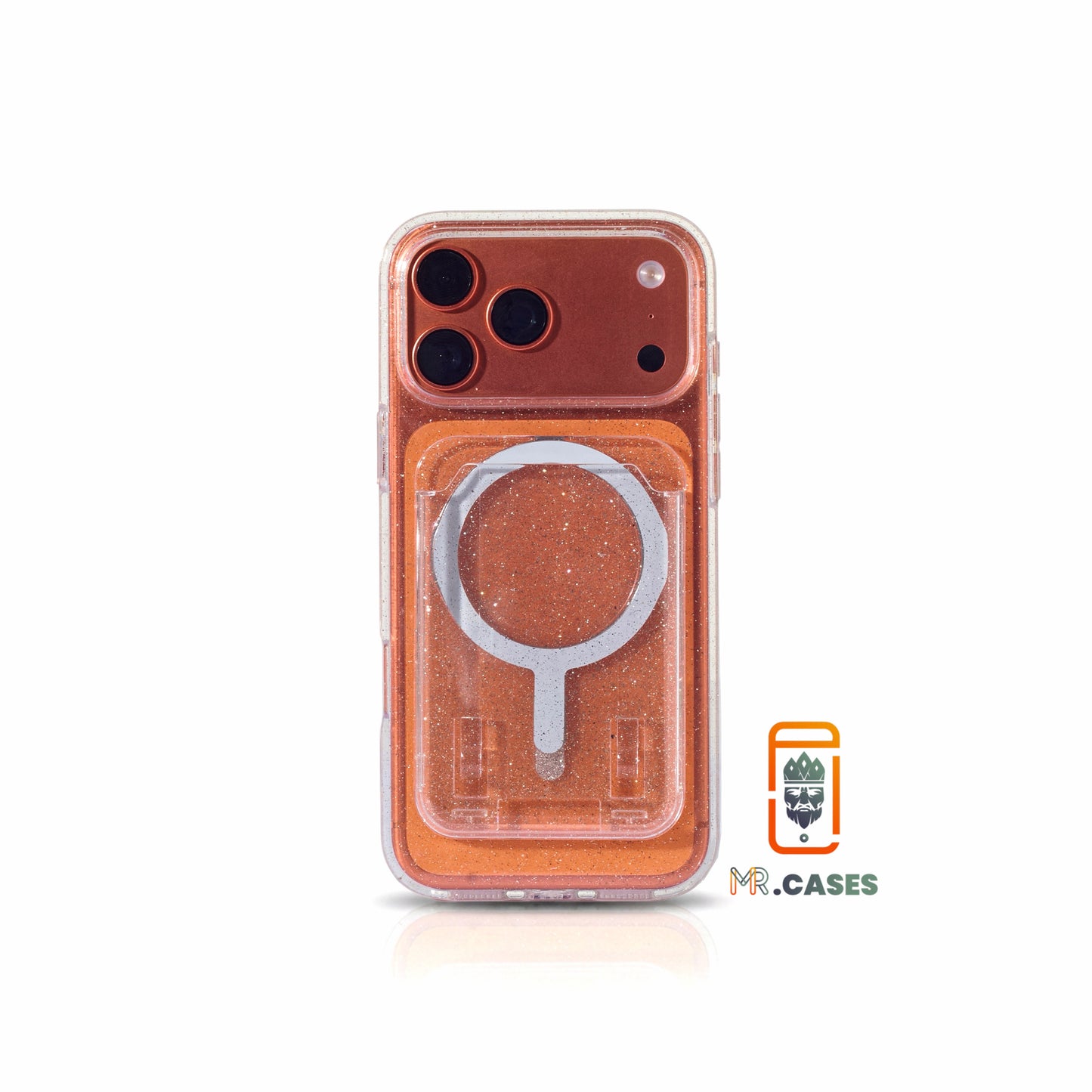 Glitter case with wallet magsafe