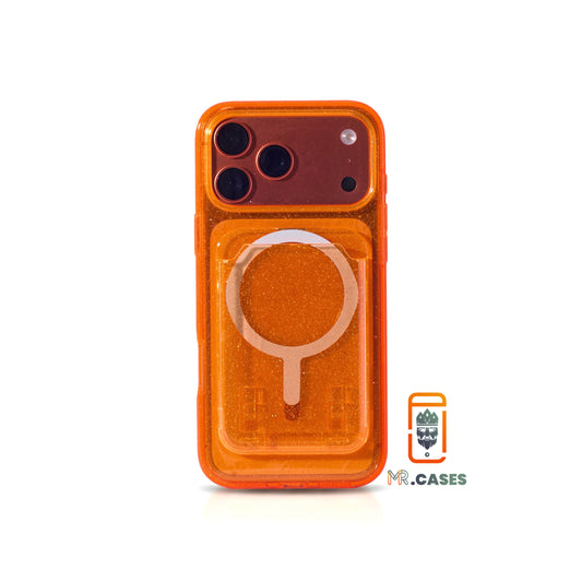 Glitter case with wallet magsafe