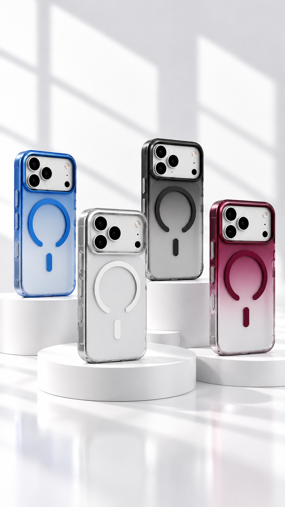 Gradient colors case with protection lens