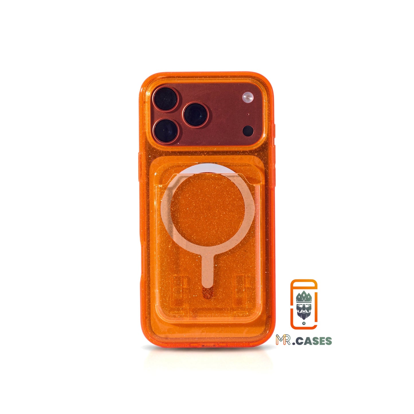 Glitter case with wallet magsafe