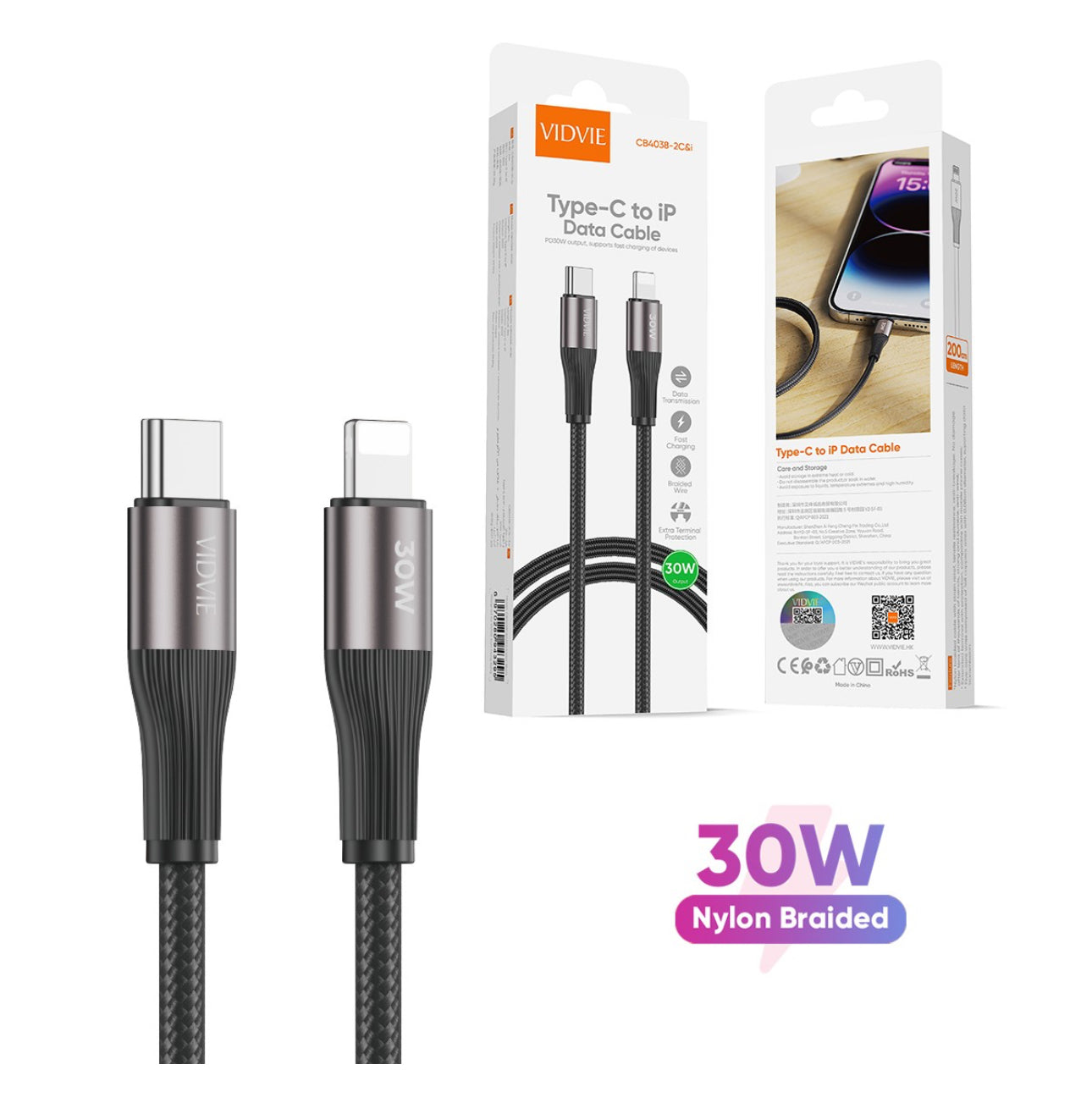 VIDVIE Cable type-c to lightning