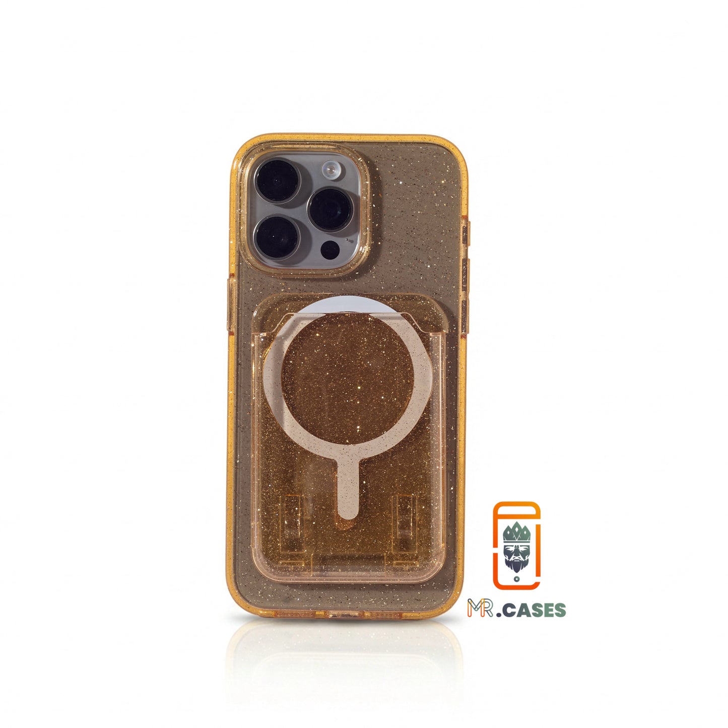 Glitter case with wallet magsafe