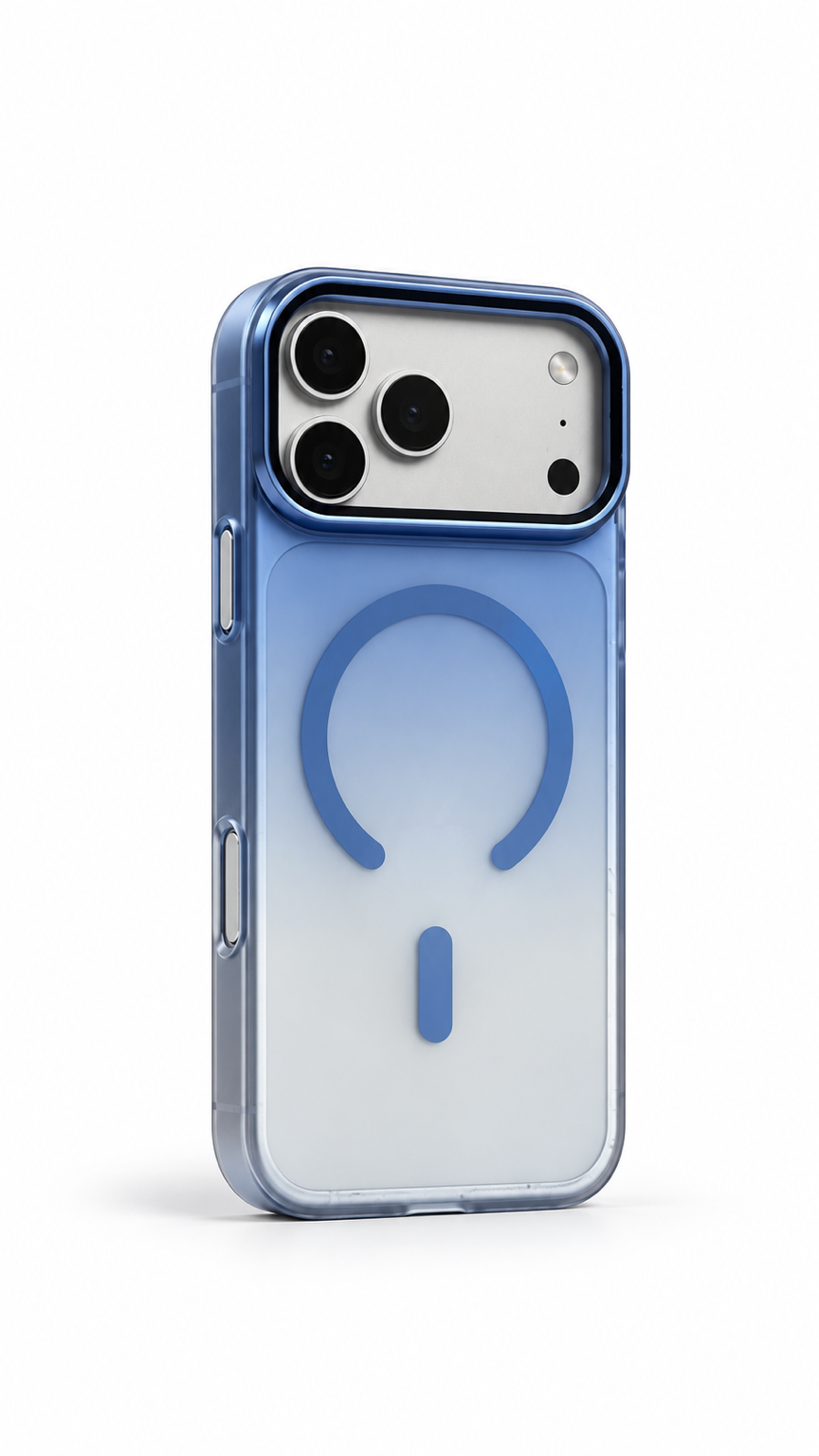 Gradient colors case with protection lens